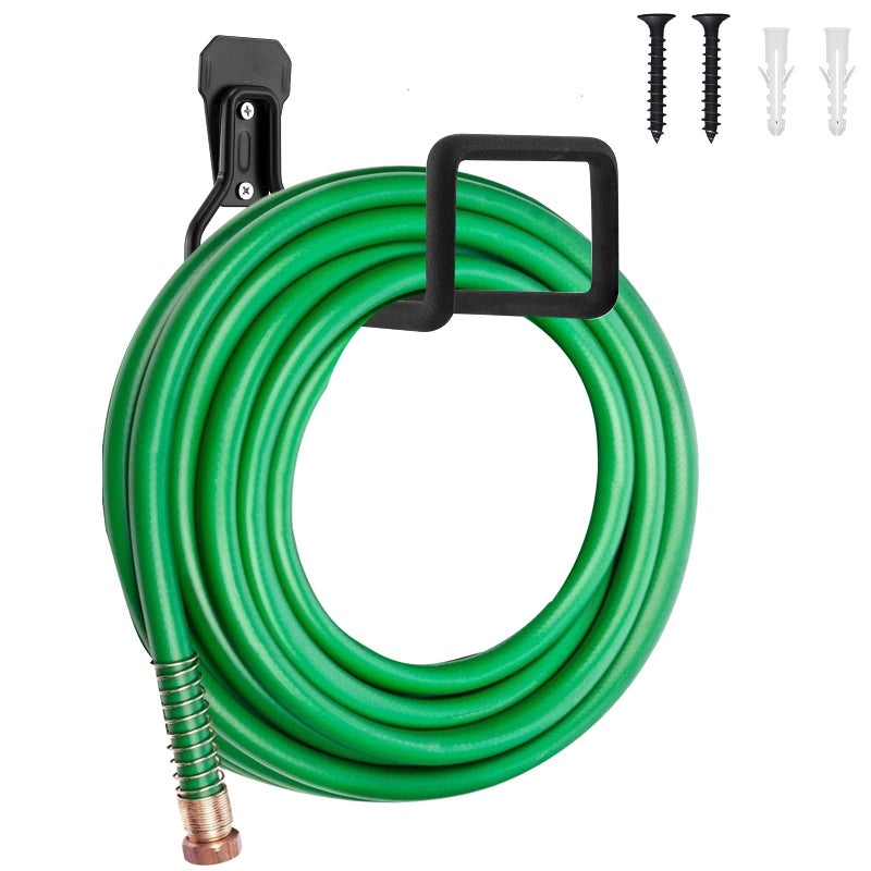 Sageme Hose Holder- Heavy Duty Metal Hanger Wall Mount  Hook for Garden Hose/ Expandable/ Hose Reel / Water / Pocket / Flexable / Magic Hose (Black)